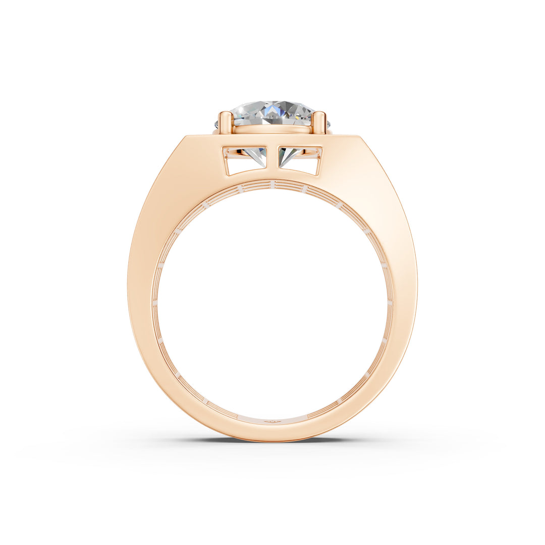 Aariel Round Solitaire Diamond Men Ring