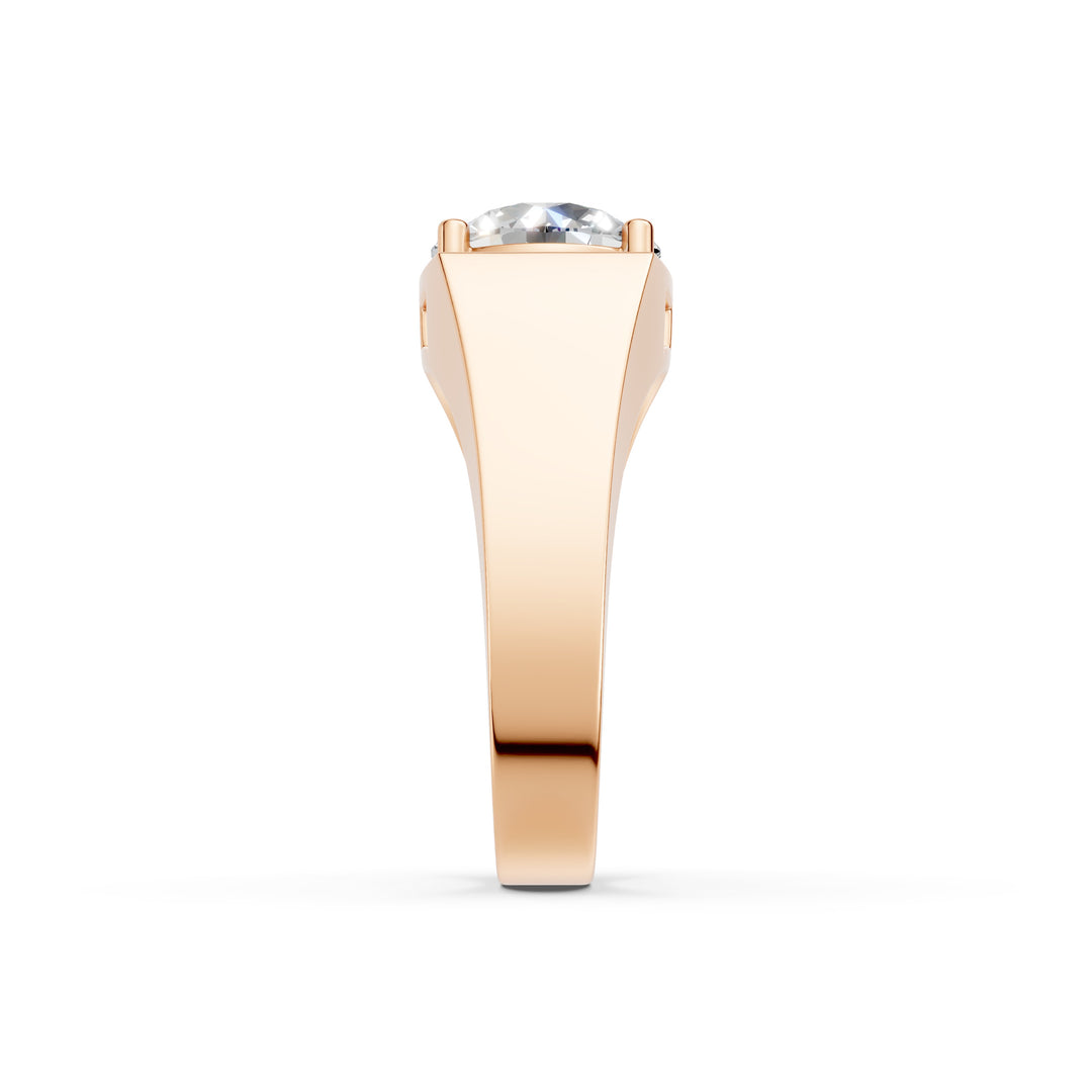Aariel Round Solitaire Diamond Men Ring