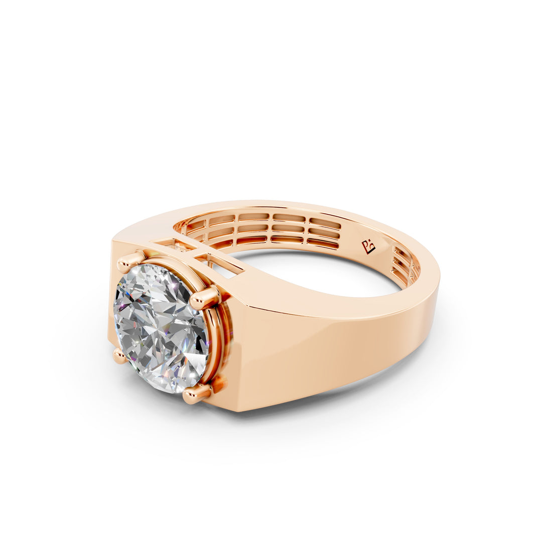 Aariel Round Solitaire Diamond Men Ring