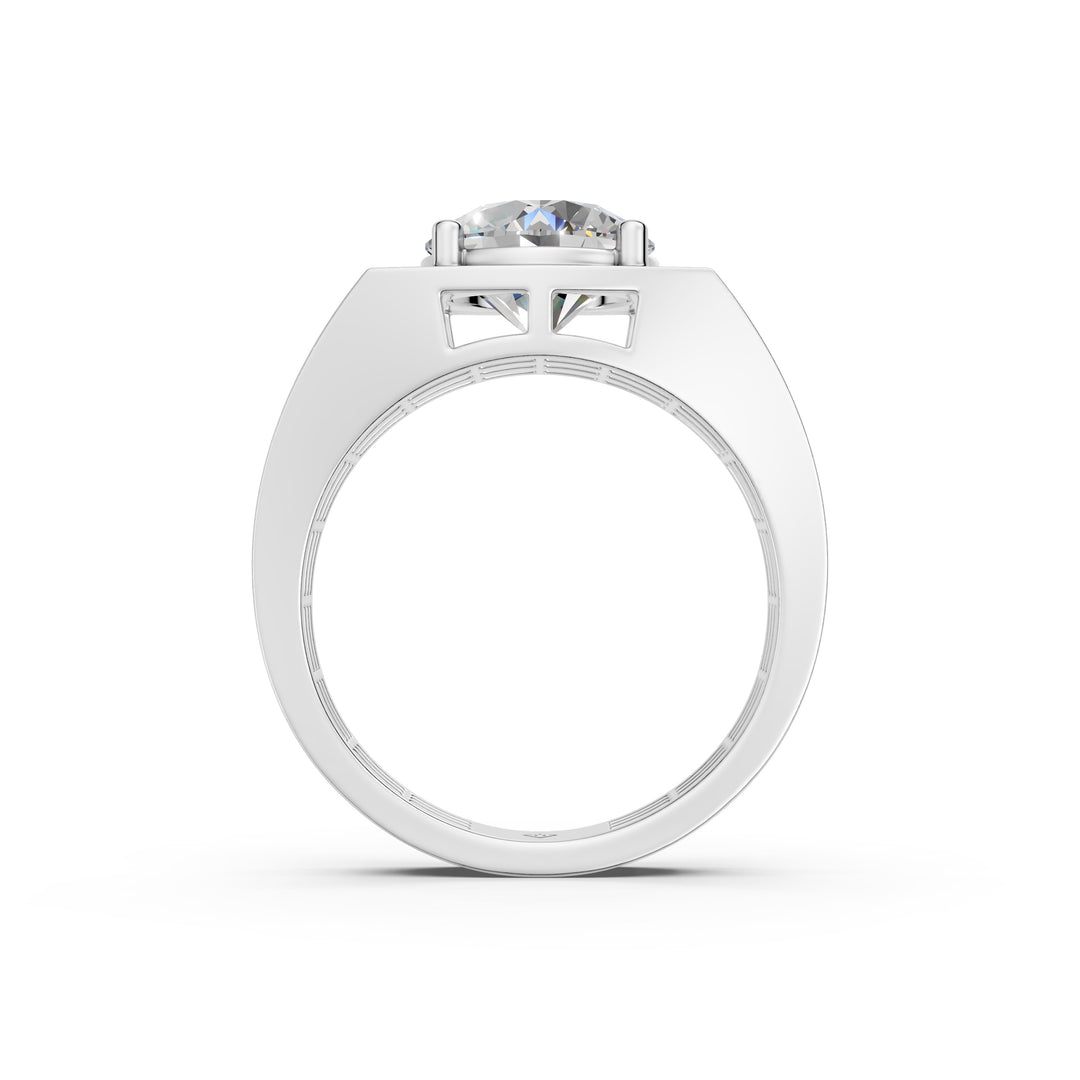 Aariel Round Solitaire Diamond Men Ring