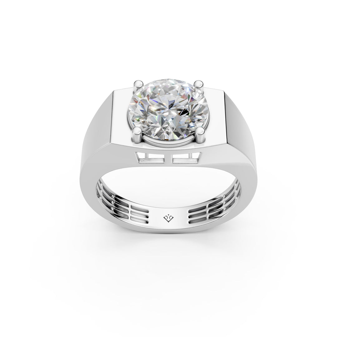 Aariel Round Solitaire Diamond Men Ring