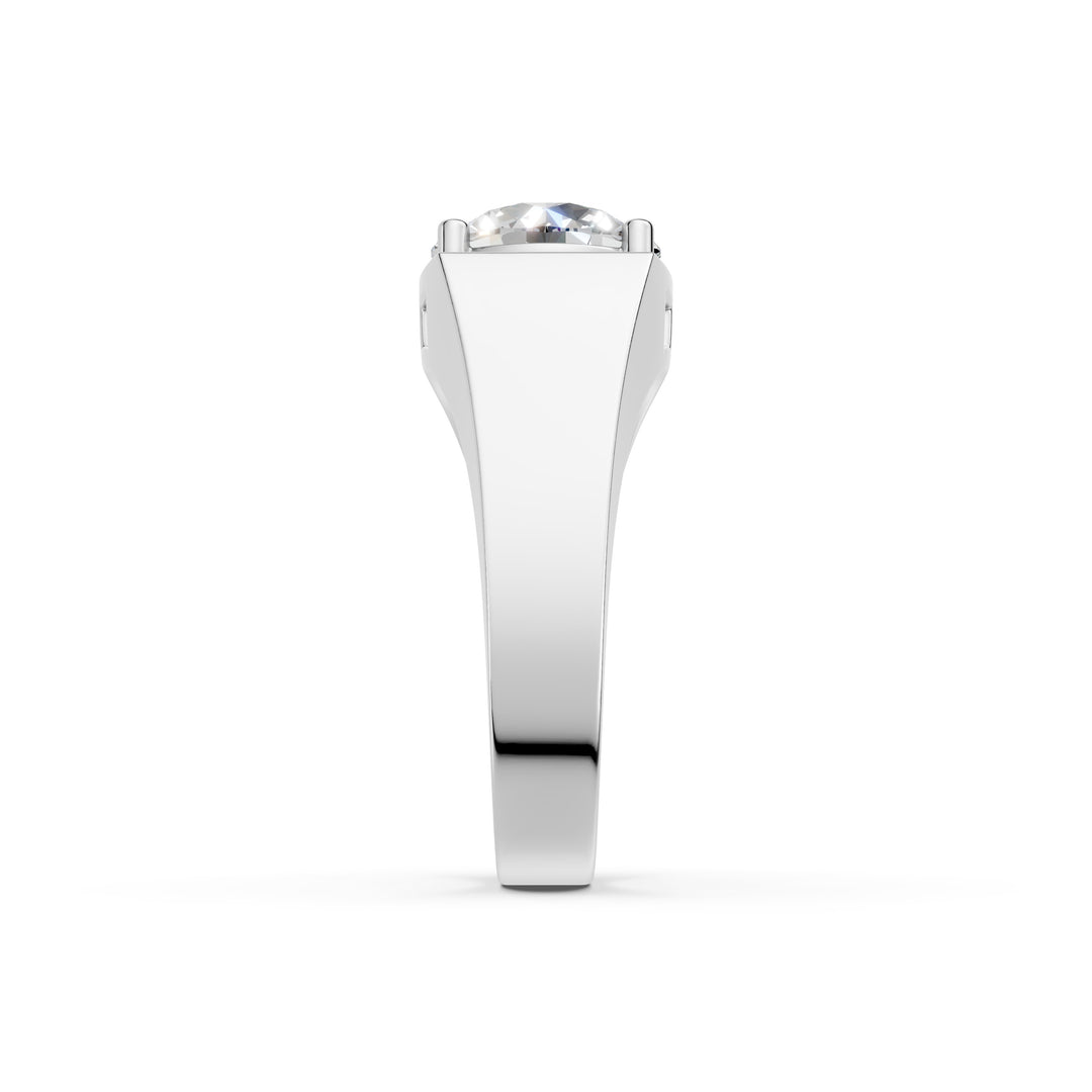 Aariel Round Solitaire Diamond Men Ring