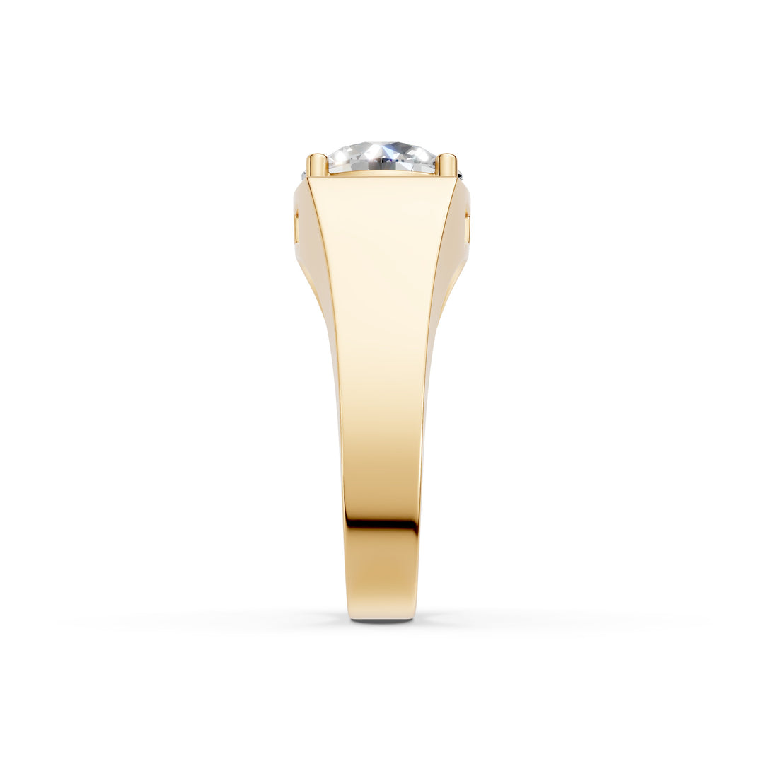 Aariel Round Solitaire Diamond Men Ring