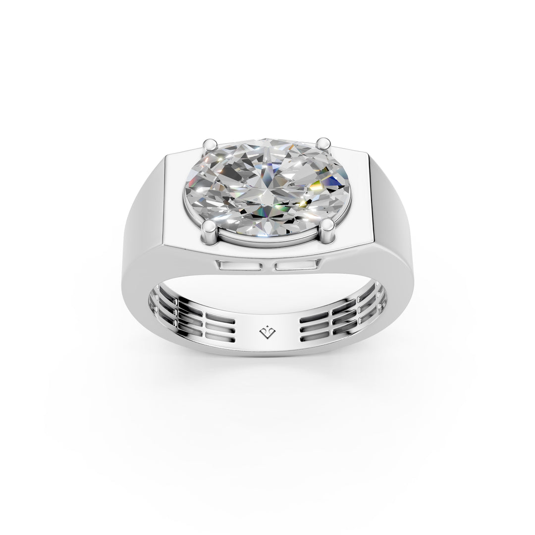 Alira Oval Solitaire Diamond Men Ring