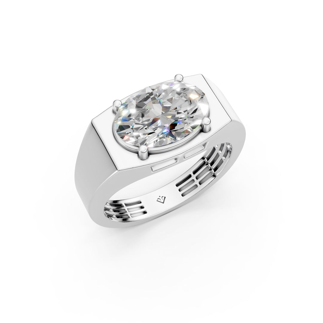 Alira Oval Solitaire Diamond Men Ring