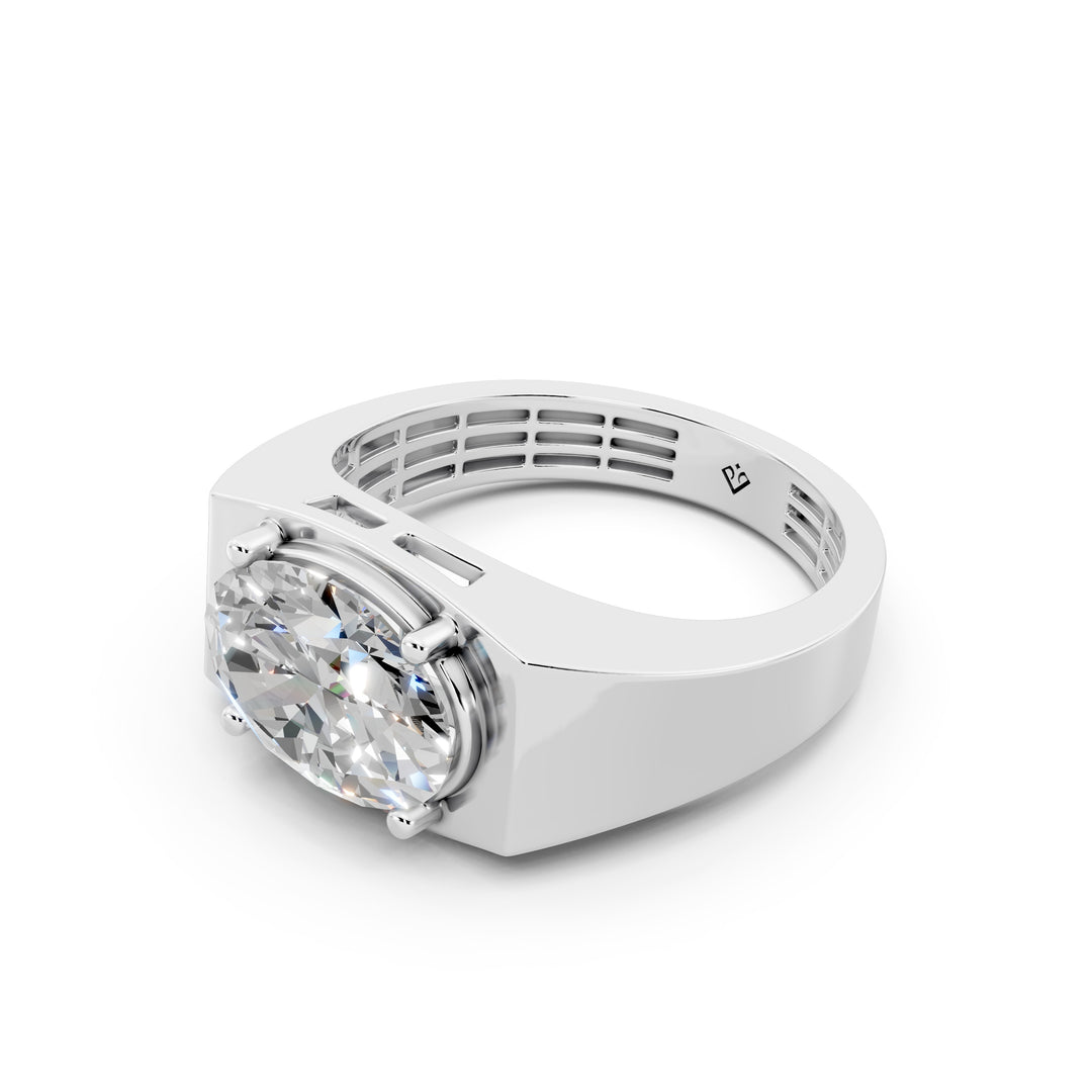 Alira Oval Solitaire Diamond Men Ring