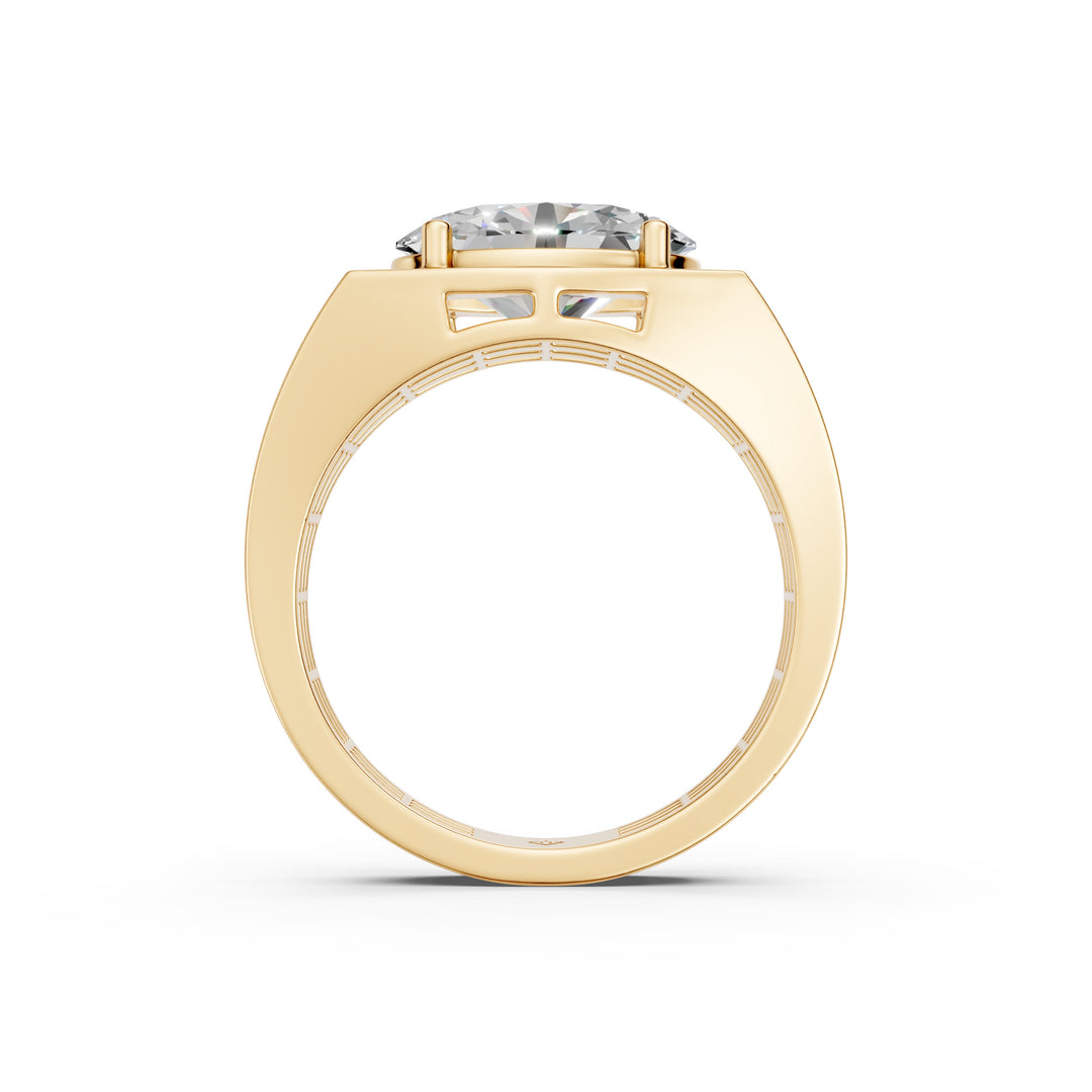 Alira Oval Solitaire Diamond Men Ring