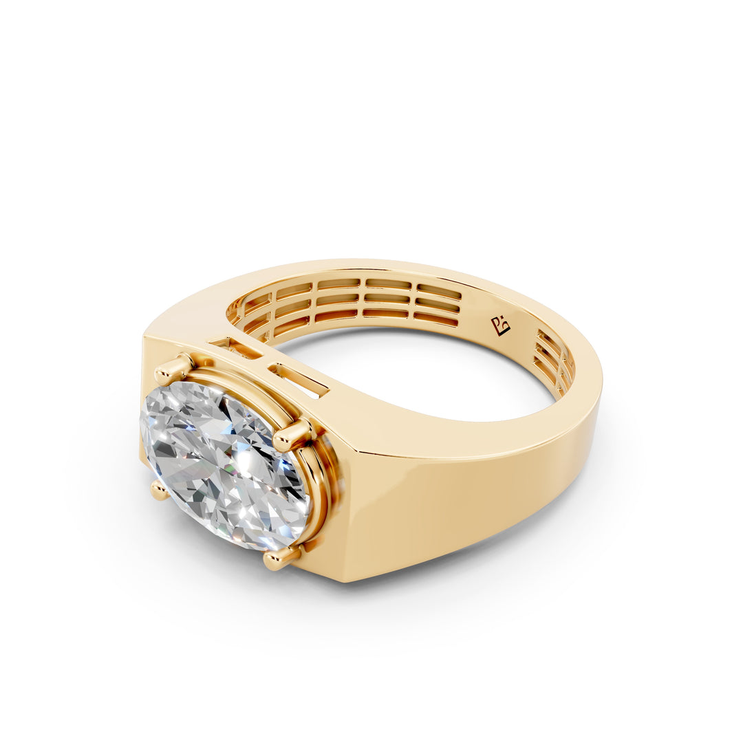 Alira Oval Solitaire Diamond Men Ring