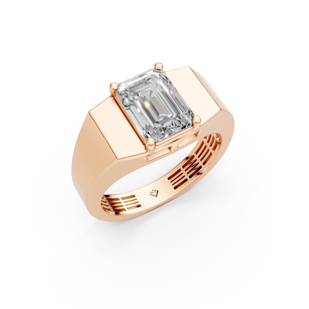 Anira Emerald Solitaire Diamond Men Ring