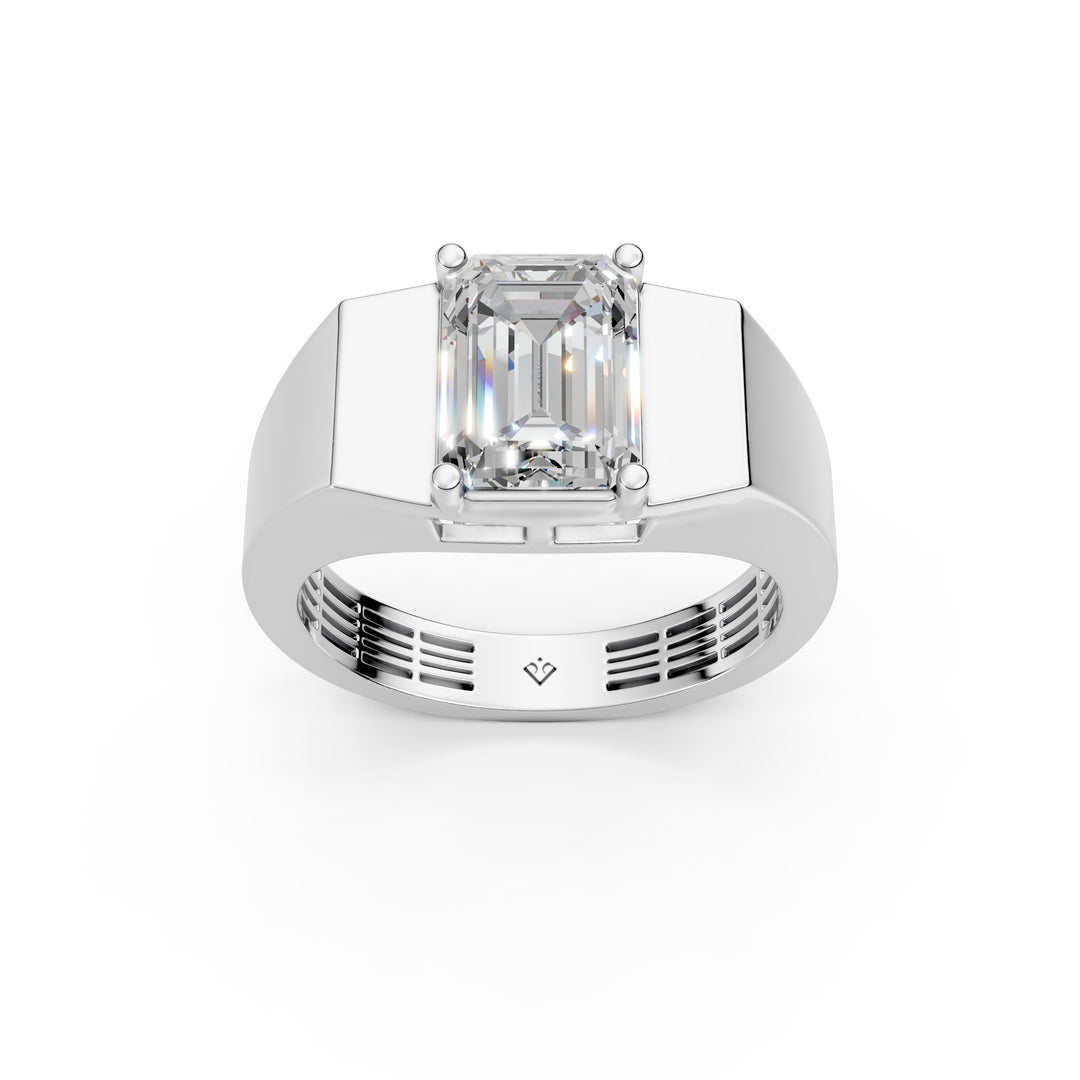 Anira Emerald Solitaire Diamond Men Ring