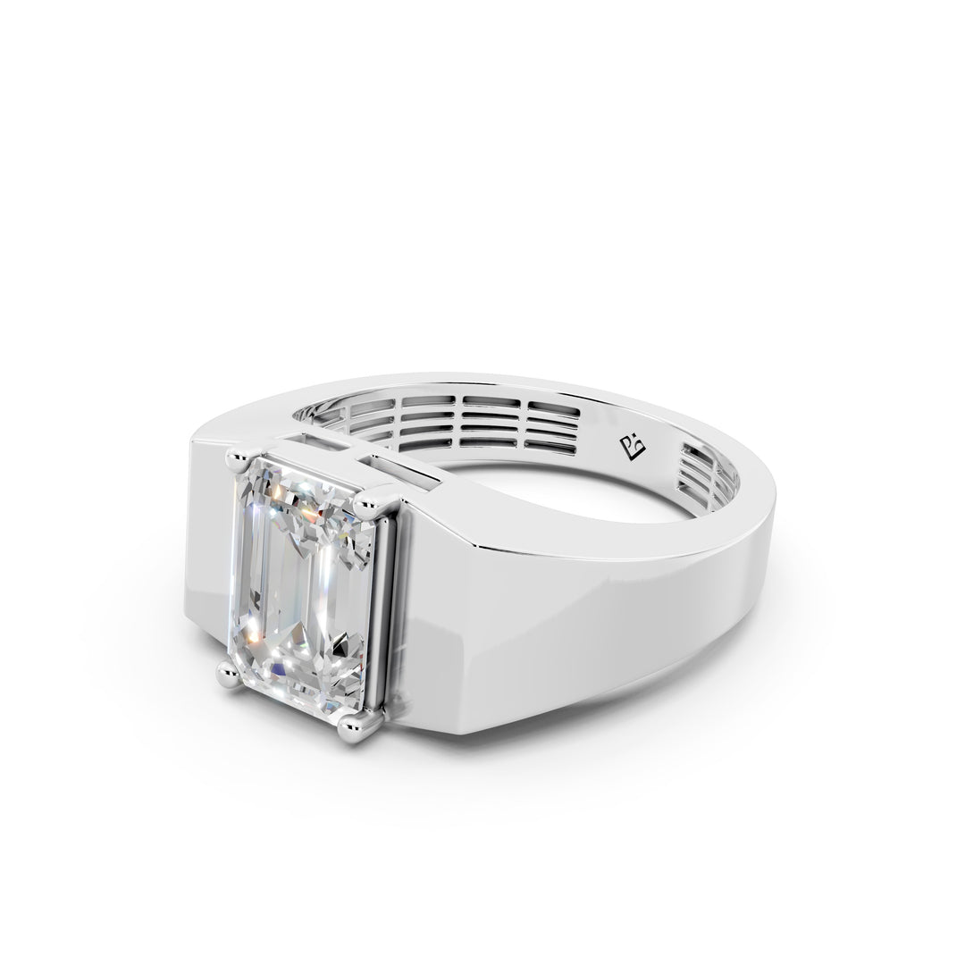 Anira Emerald Solitaire Diamond Men Ring