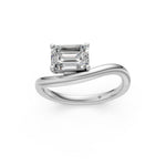 Load image into Gallery viewer, Aavya Emerald Solitaire Diamond Womens Ring
