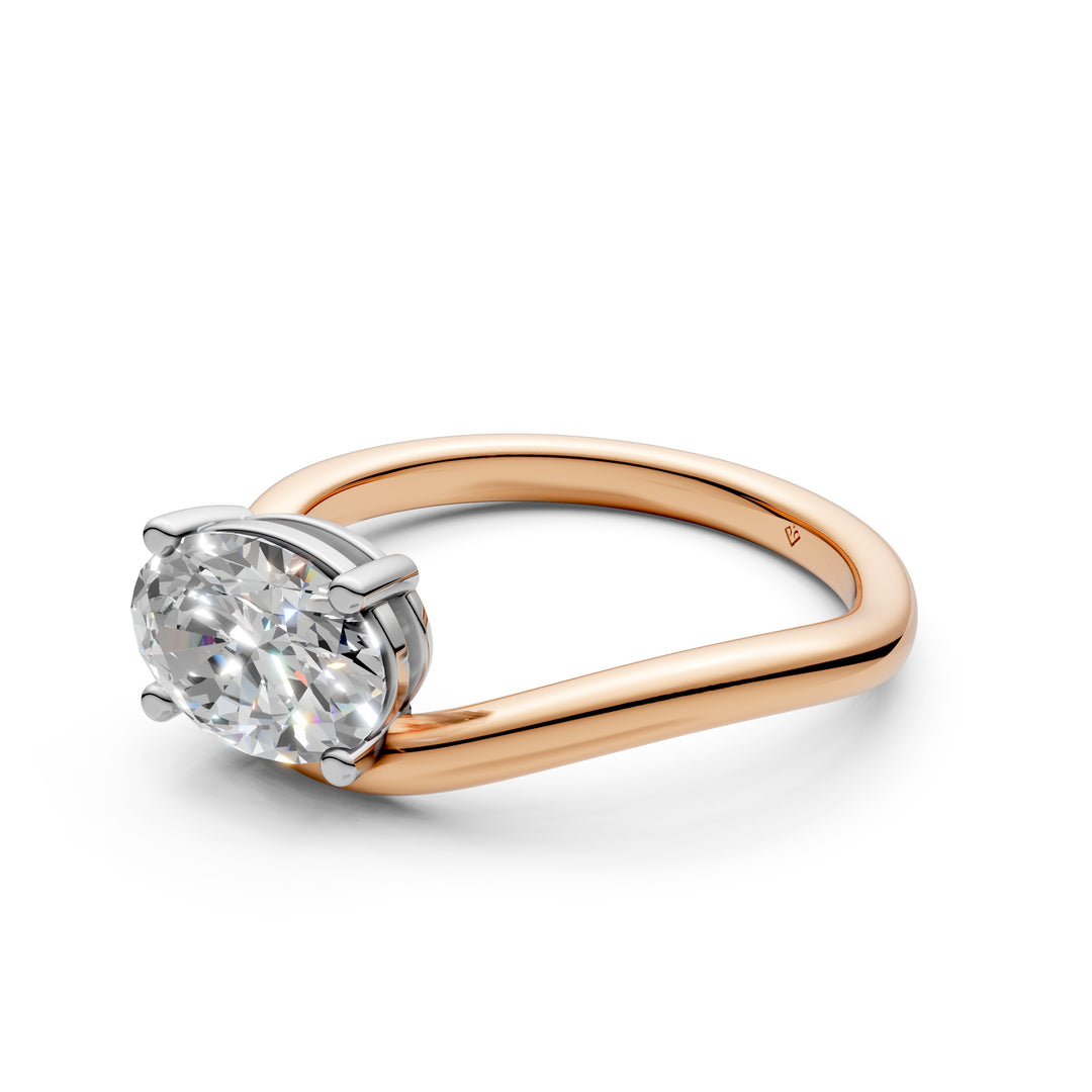 Aelina Oval Solitaire Diamond Womens Ring