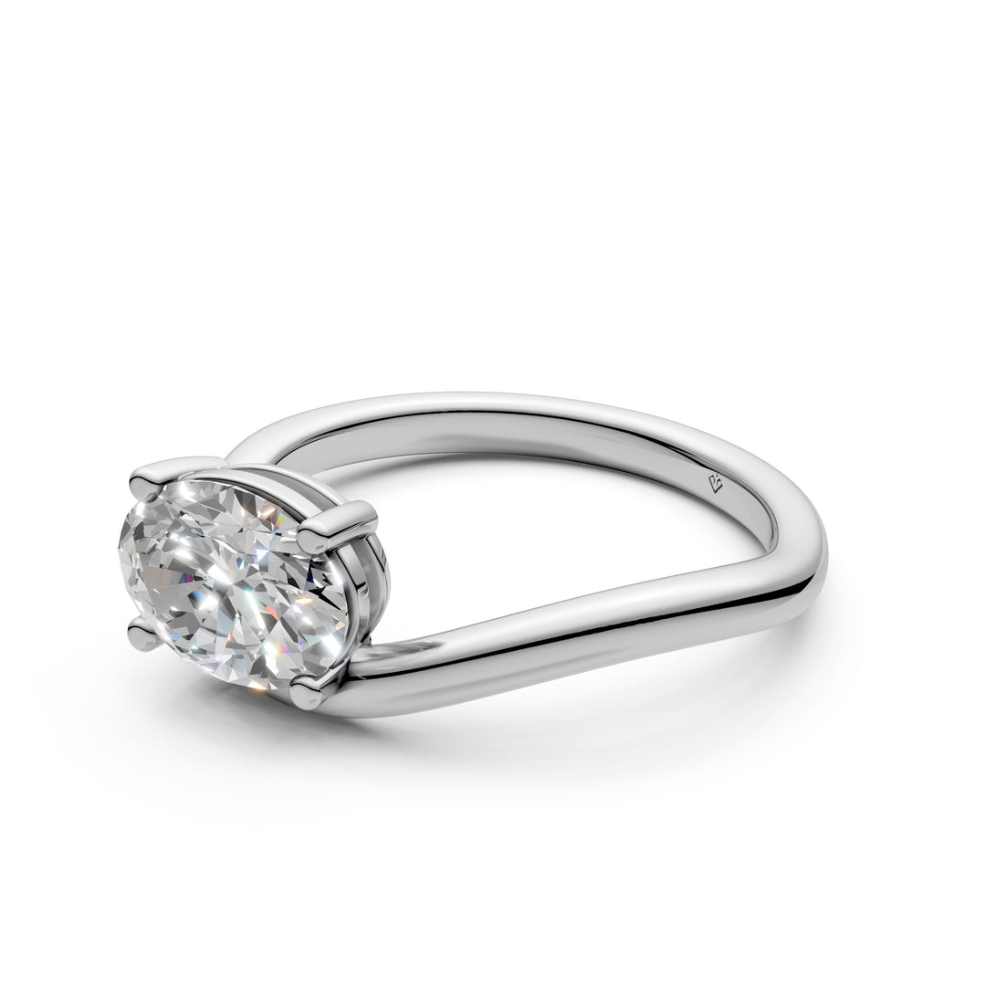 Aelina Oval Solitaire Diamond Womens Ring