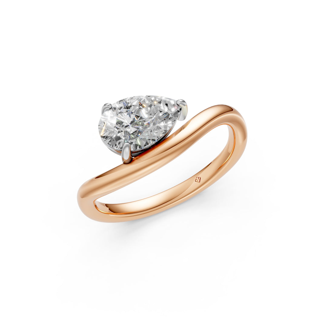 Aeris Pear Solitaire Diamond Womens Ring