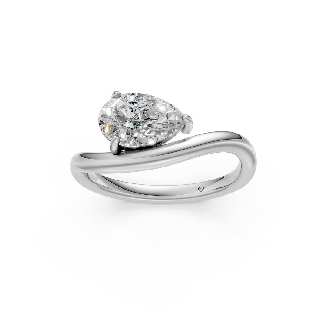 Aeris Pear Solitaire Diamond Womens Ring