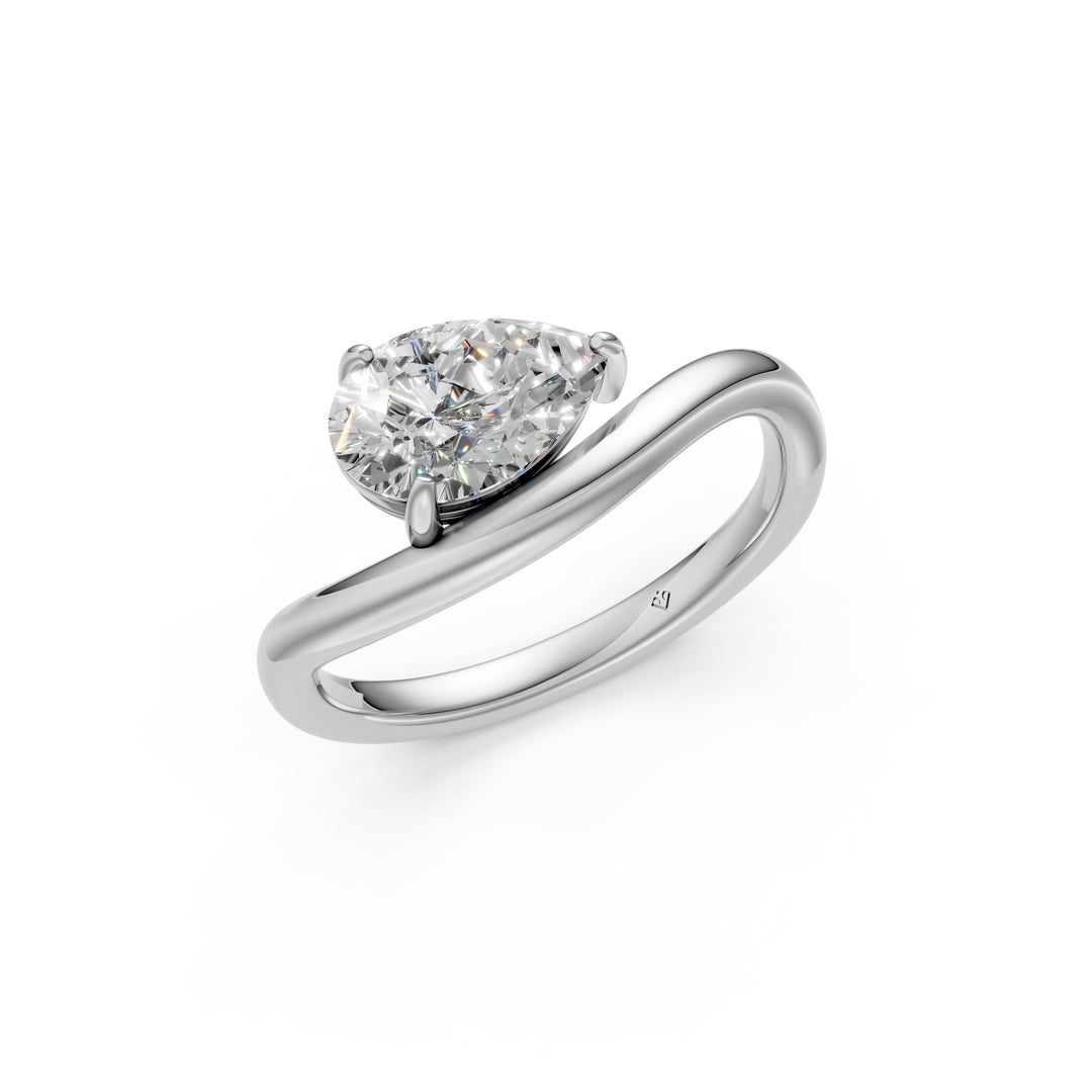Aeris Pear Solitaire Diamond Womens Ring