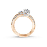 Load image into Gallery viewer, Aerna Oval Solitaire Diamond Spiral Womens Ring
