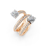 Load image into Gallery viewer, Aerna Oval Solitaire Diamond Spiral Womens Ring
