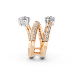 Load image into Gallery viewer, Aerna Oval Solitaire Diamond Spiral Womens Ring
