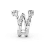 Load image into Gallery viewer, Aerna Oval Solitaire Diamond Spiral Womens Ring
