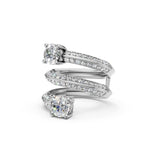 Load image into Gallery viewer, Aerna Oval Solitaire Diamond Spiral Womens Ring
