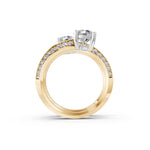 Load image into Gallery viewer, Aerna Oval Solitaire Diamond Spiral Womens Ring
