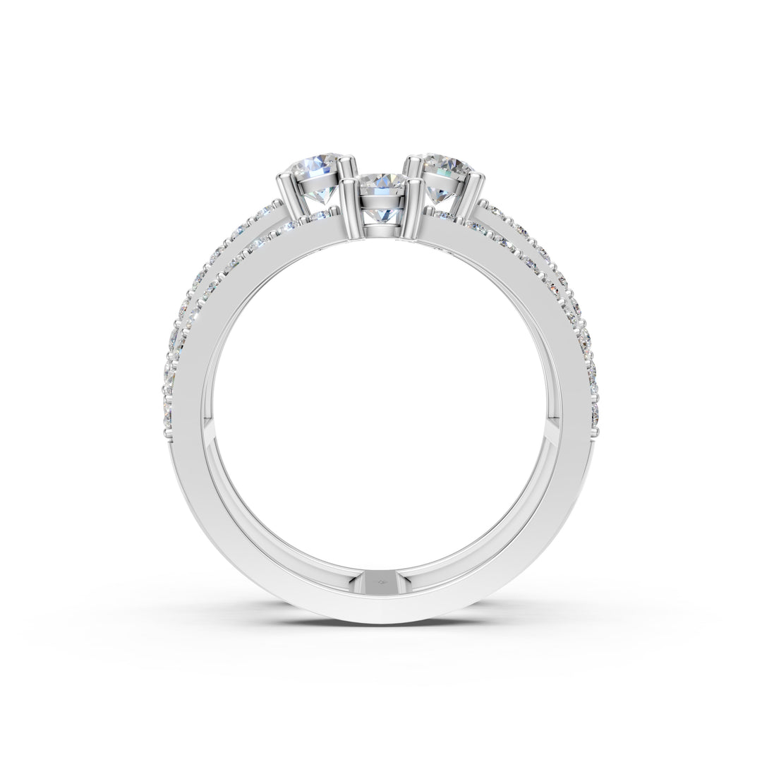 Aesha Round Solitaire Diamond Doule Womens Ring
