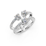 Load image into Gallery viewer, Aesha Round Solitaire Diamond Doule Womens Ring
