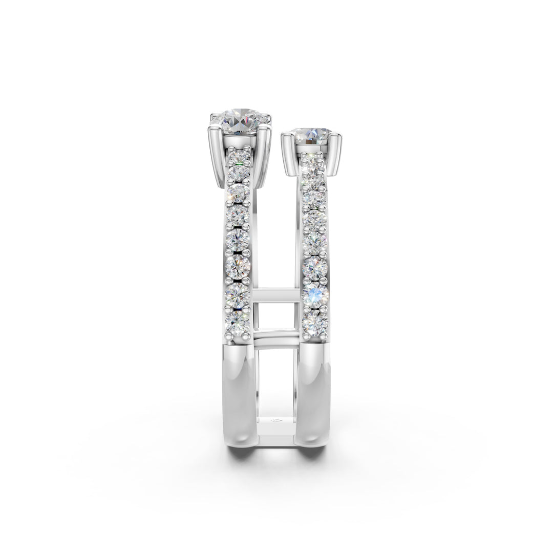 Aesha Round Solitaire Diamond Doule Womens Ring