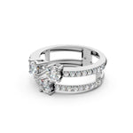 Load image into Gallery viewer, Aesha Round Solitaire Diamond Doule Womens Ring
