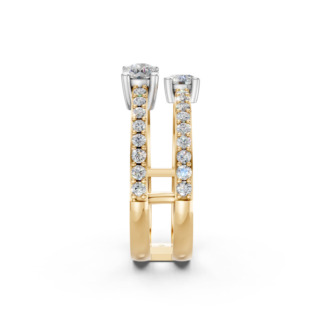 Aesha Round Solitaire Diamond Doule Womens Ring