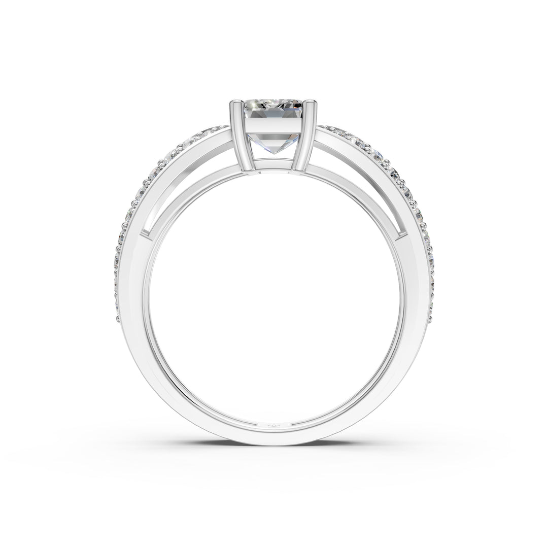 Afiya Emerald Solitaire Diamond Womens Ring