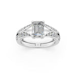 Load image into Gallery viewer, Afiya Emerald Solitaire Diamond Womens Ring
