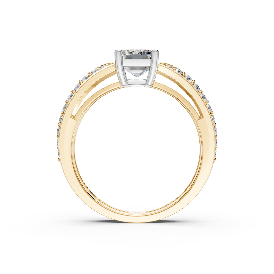 Afiya Emerald Solitaire Diamond Womens Ring