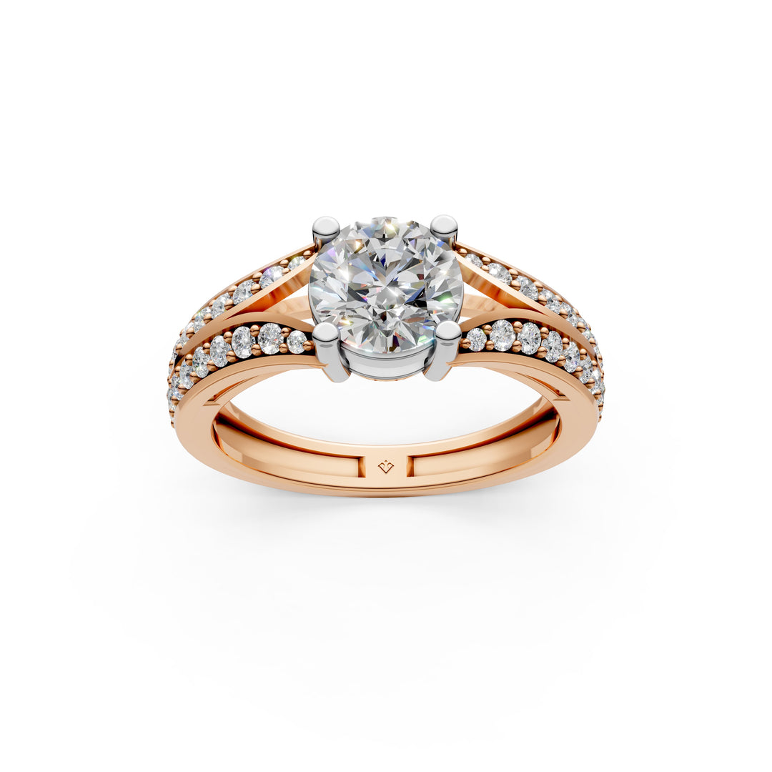 Alara Round Solitaire Diamond Womens Ring