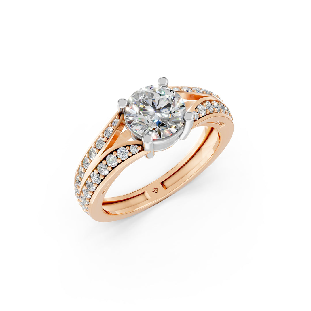 Alara Round Solitaire Diamond Womens Ring