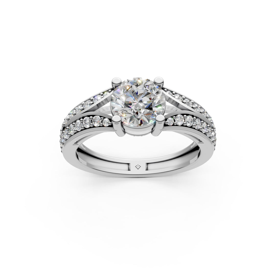 Alara Round Solitaire Diamond Womens Ring