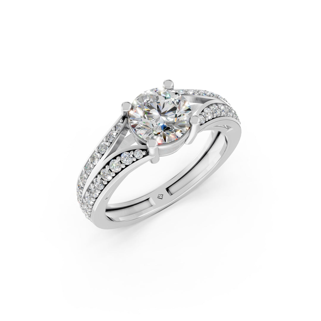 Alara Round Solitaire Diamond Womens Ring
