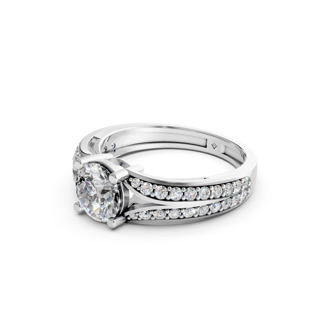 Alara Round Solitaire Diamond Womens Ring