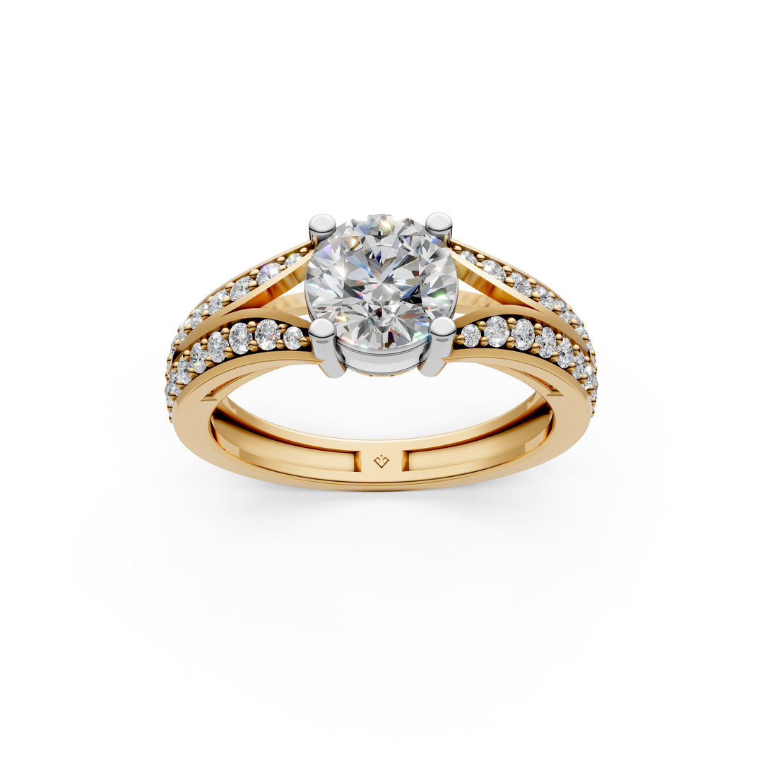 Alara Round Solitaire Diamond Womens Ring