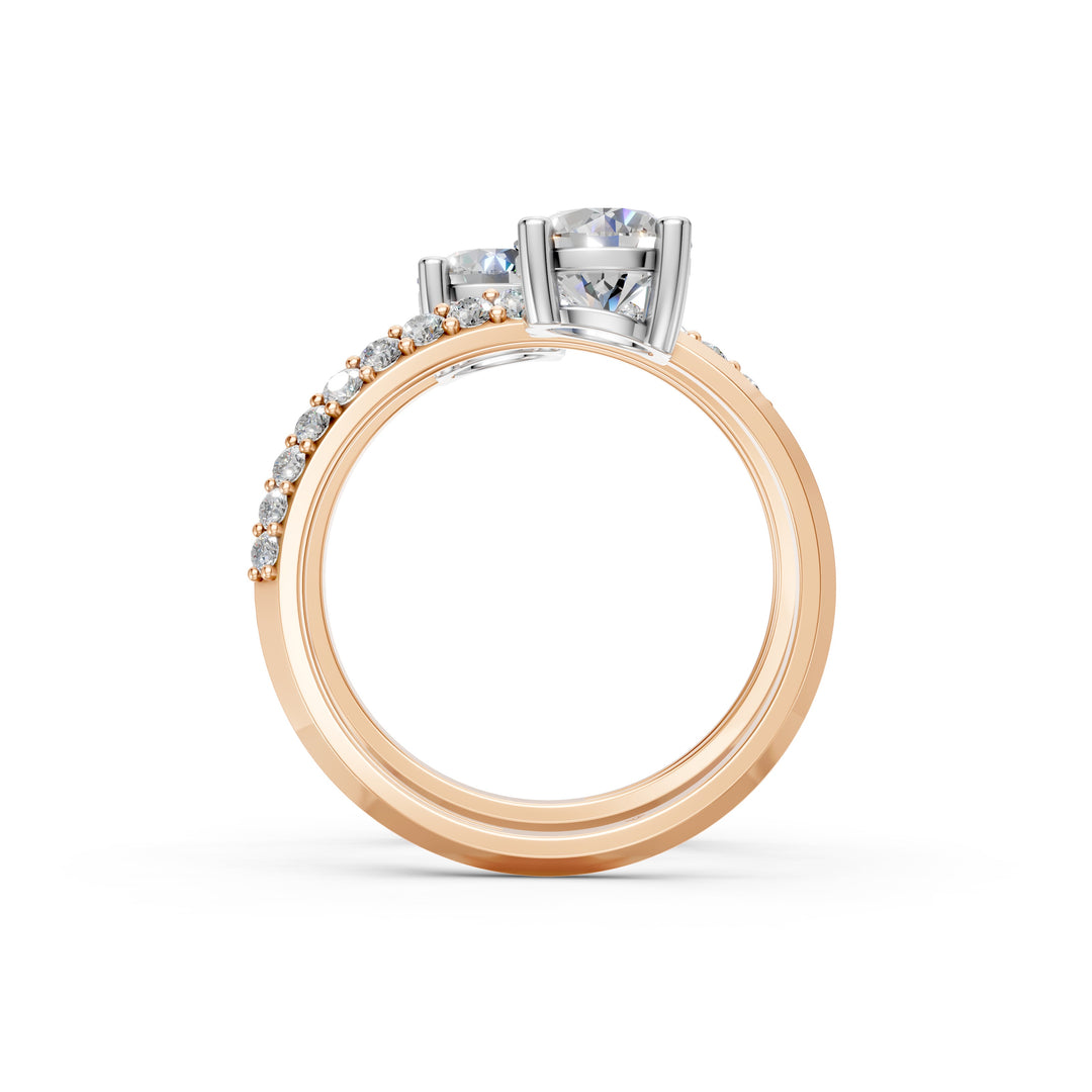 Alaya Pear Solitaire Diamond spiral Womens Ring