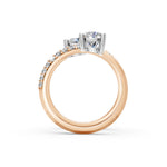 Load image into Gallery viewer, Alaya Pear Solitaire Diamond spiral Womens Ring
