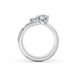 Load image into Gallery viewer, Alaya Pear Solitaire Diamond spiral Womens Ring
