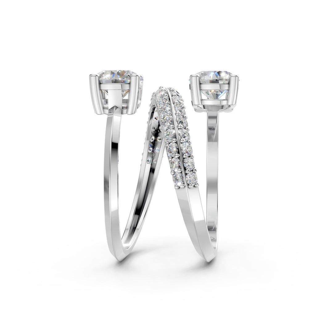 Alaya Pear Solitaire Diamond spiral Womens Ring