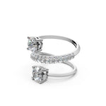 Load image into Gallery viewer, Alaya Pear Solitaire Diamond spiral Womens Ring
