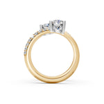 Load image into Gallery viewer, Alaya Pear Solitaire Diamond spiral Womens Ring
