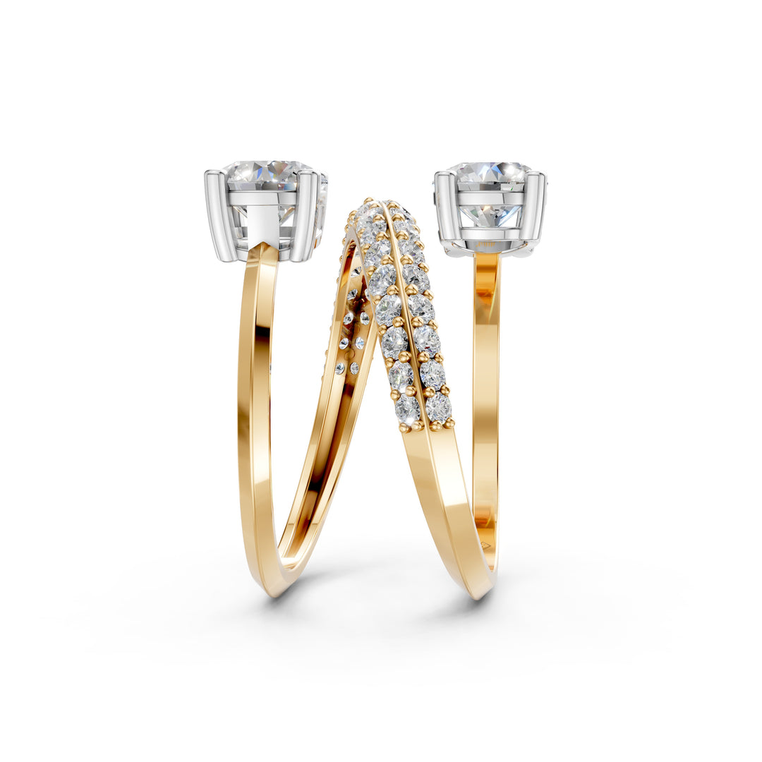 Alaya Pear Solitaire Diamond spiral Womens Ring
