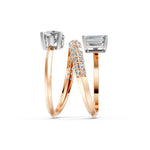 Load image into Gallery viewer, Alina Emerald Solitaire Diamond spiral Womens Ring
