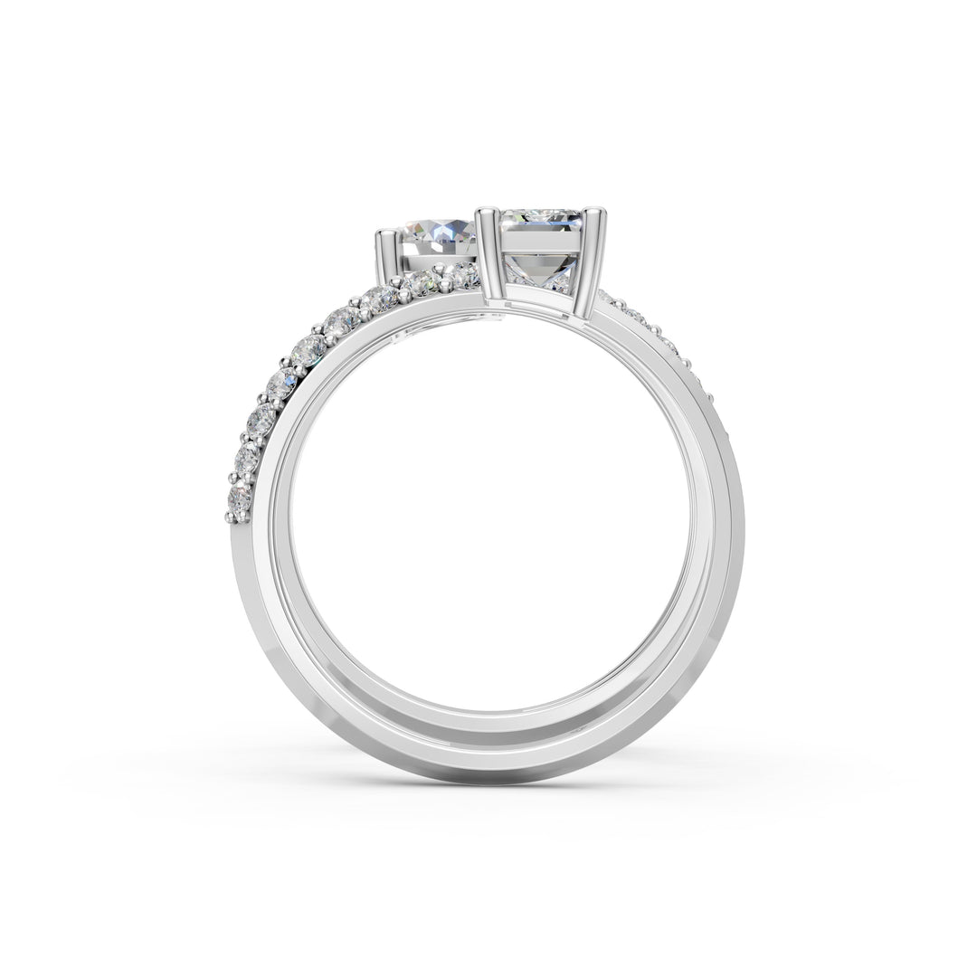 Alina Emerald Solitaire Diamond spiral Womens Ring